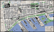 Close-up map of Old Montréal