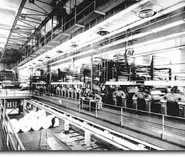 View of the printing presses