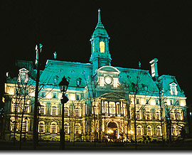City Hall by night.